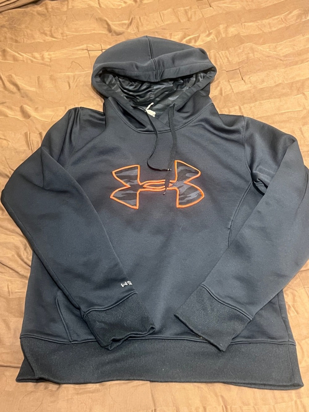 Under Armour women's Black Crewneck Hoodie with neon pink Logo